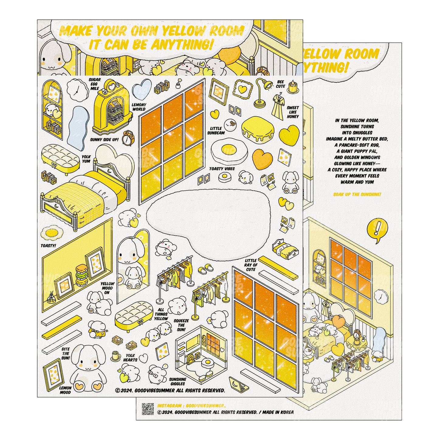 Yellow Bunny Bedroom 3x Size