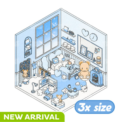 Blue Bear Bedroom 3x Size