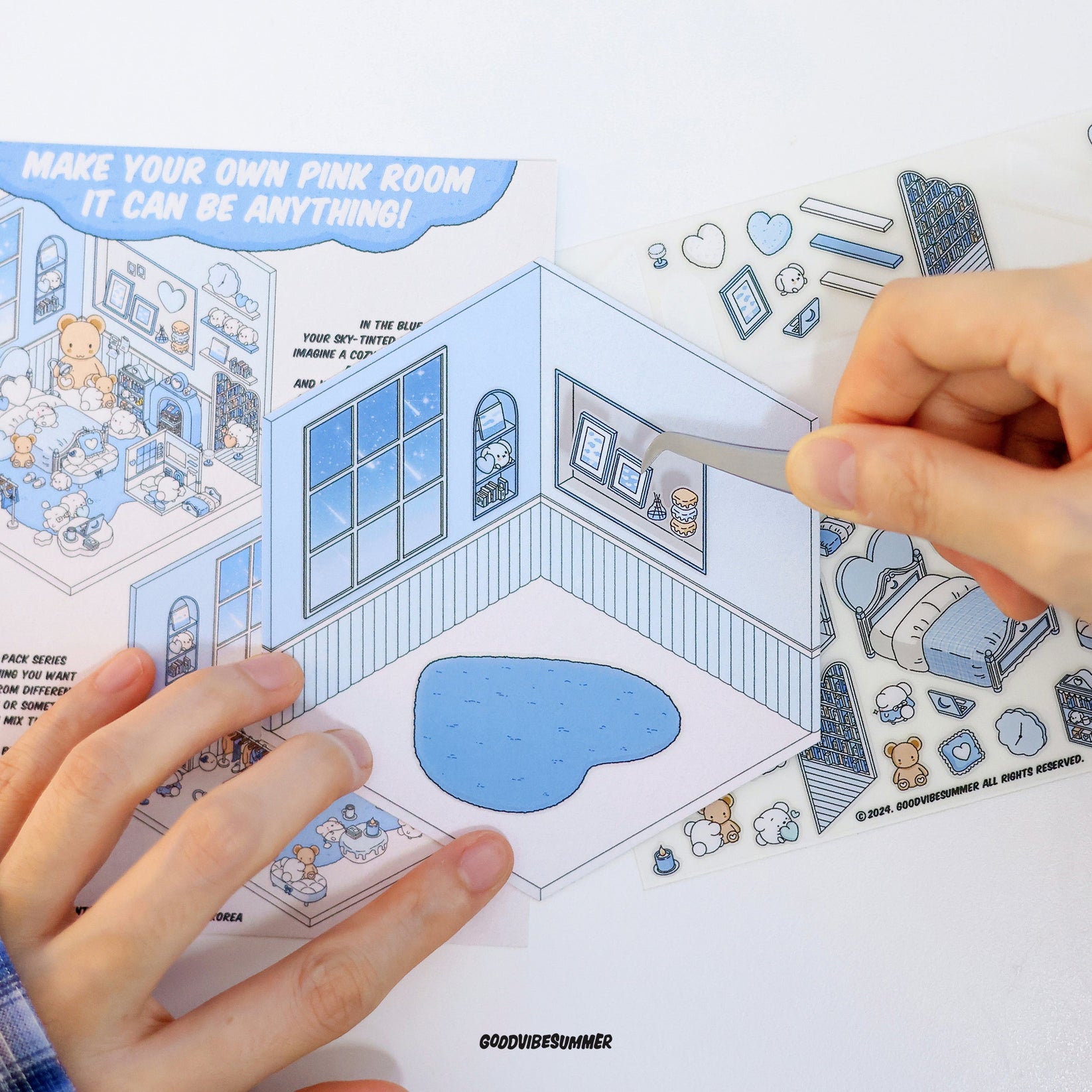 Blue Bear Bedroom sticker kit details