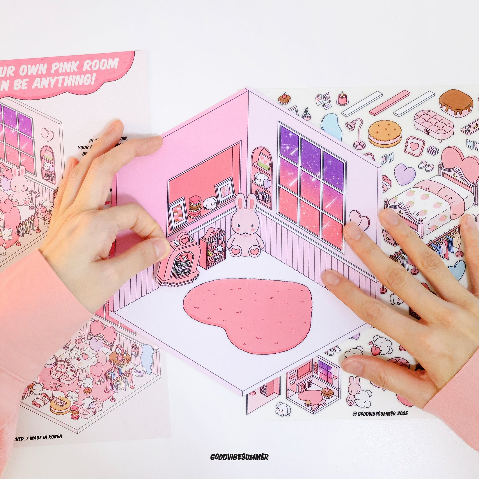 Close up of a completed sticker scene