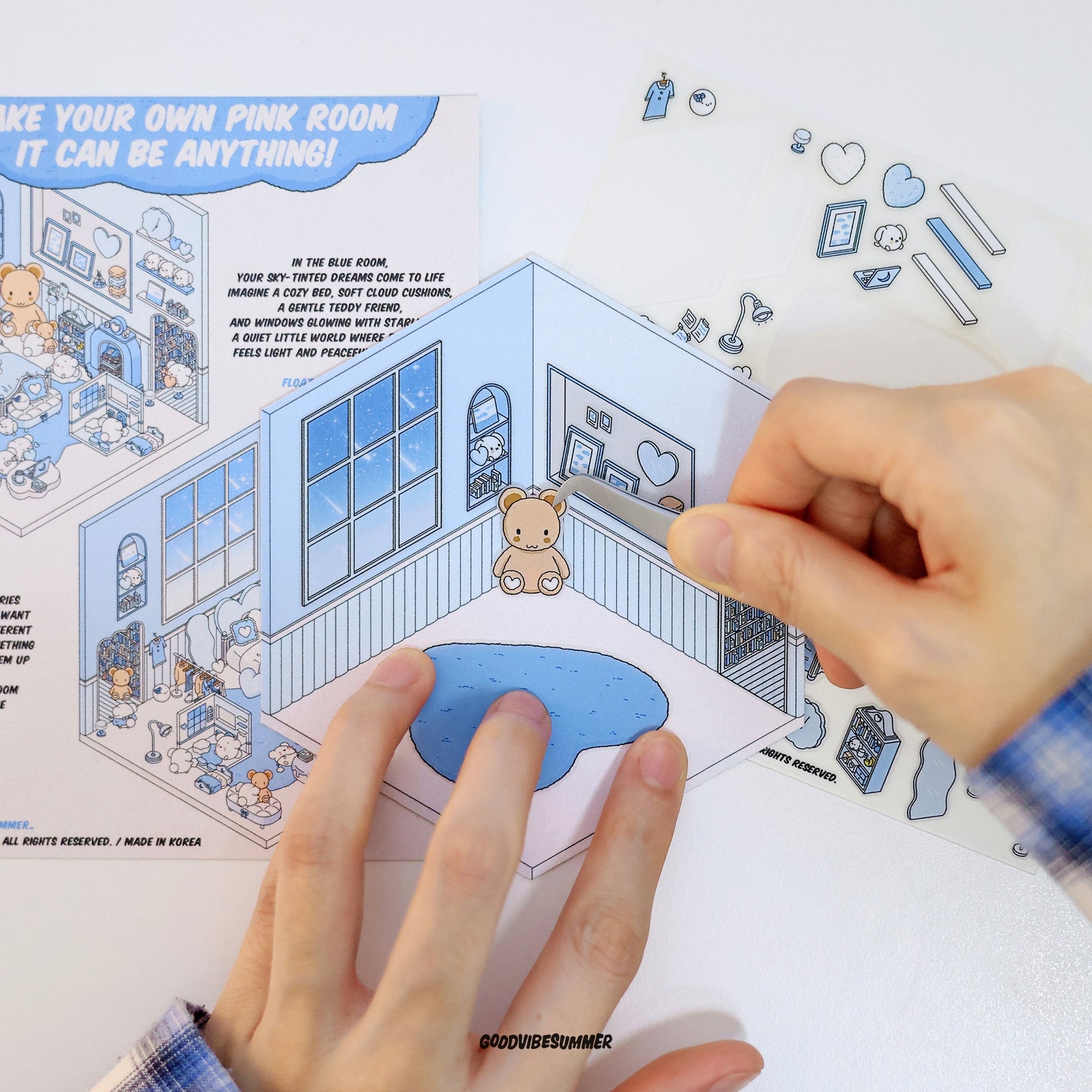 A detailed isometric sticker scene being created