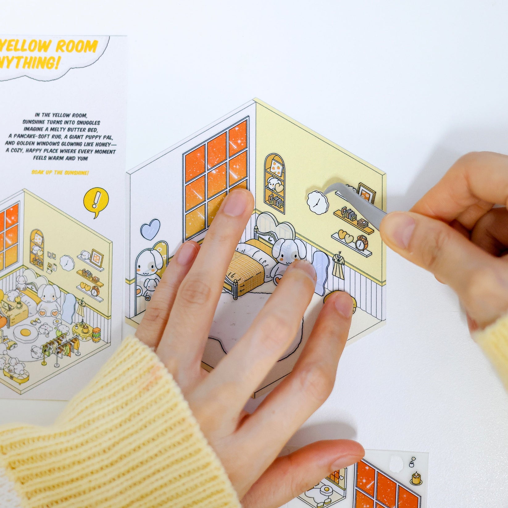 Close-up of the Blue Bear Bedroom 3x Size sticker kit components